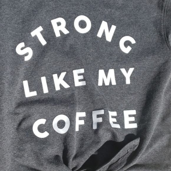Cold Crush NWT "Strong like my coffee" graphic tie front hooded sweatshirt small - Picture 4 of 9